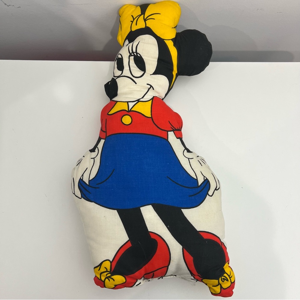 Vintage Cut-N-Sew Minnie Mouse Fabric Pillow Doll 1980s Handmade GUC
